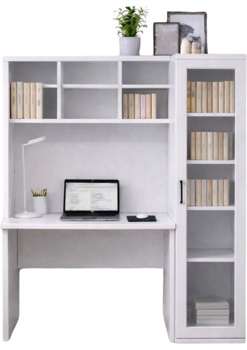 Çalışma Masası, Merisa Çalışma Masası, Cam Kapaklı Kitaplık